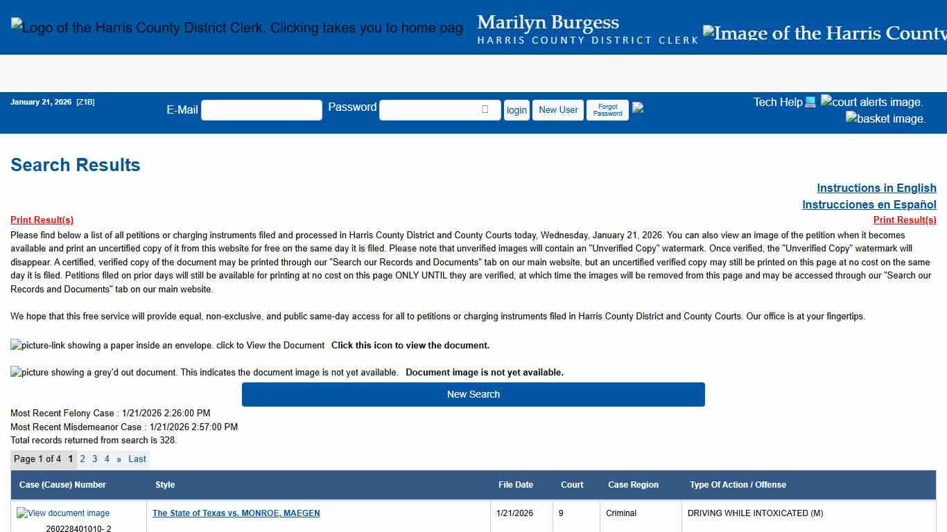 Office of Harris County District Clerk - Marilyn Burgess | Search Our Records